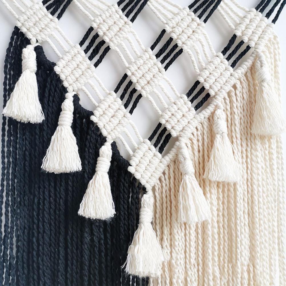 Handmade Cotton Thread Wall Tapestry Nordic Style Woven Wall Hanging Ornaments For Bedroom Living Room Bathroom Apartment Party Wedding Decoration