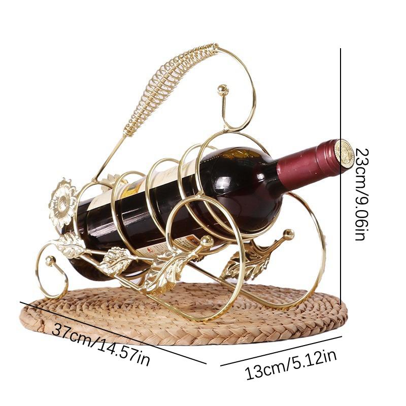 Creative Metal Wine Rack Vintage Wine Bottle Storage And Glass Holder Bar Home Decoration Display Stand