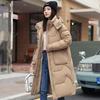 Cotton Jacket Female Long Section, Winter Knee Thickened Korean Version of Loose Hooded Cotton Coat, Female Versatile Cotton Jacket Coat