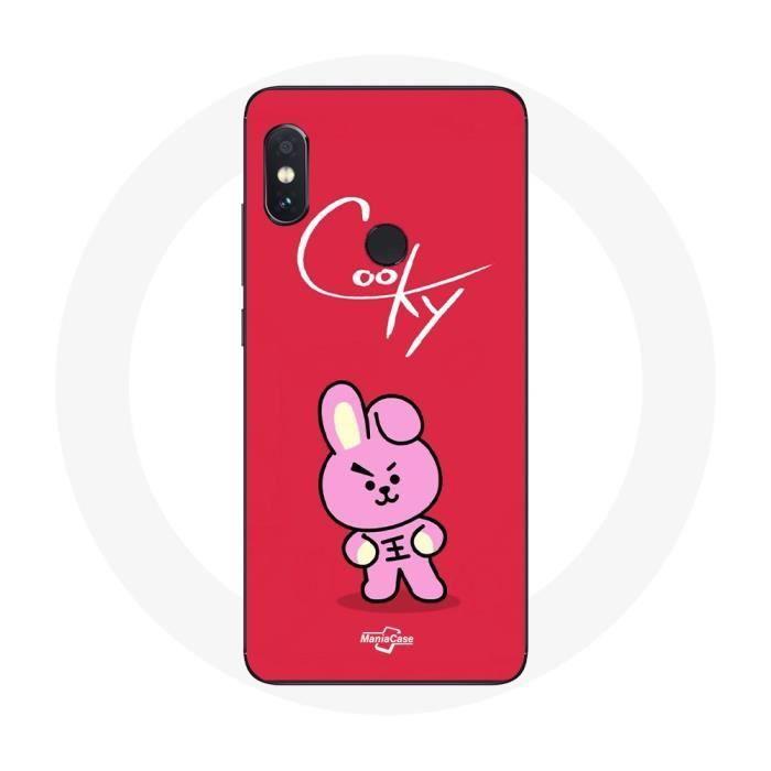 Coque pour Xiaomi Redmi Note 5 AI Dual Camera BTS Bangtan Garçons BT21 Cooky Fond Rouge