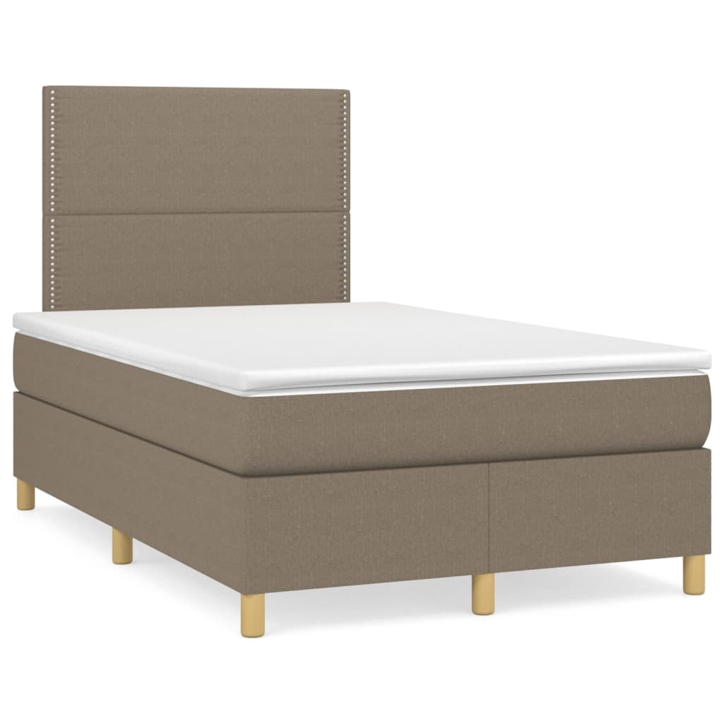 Vidaxl Континентальная кровать с матрасом, цвет тауп, ткань, 120x200 см
