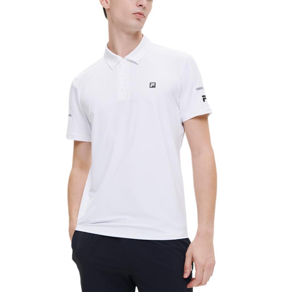FILA Polo Shirts Men's White Polo Collar Moderate Straight Fit A11M121152FWT