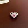 Открытое кольцо с цирконием в форме сердца - корейская сладкая мода изысканные легкие роскошные ювелирные изделия