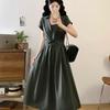 Elegant French Style Plus Size Summer Dress with Tie Waist