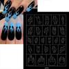 1pcs Airbrush Nail Stencils Stickers Heart Butterfly Bow Flame Star Nail Decals Paper French Nail Guides Slider Manicure Decora