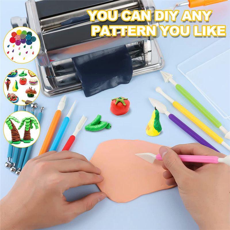 A74E-Stainless Steel Polymer Clay Extruder Manual For Kids Adults Clay Pottery Craft Making