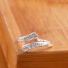 925 Sterling Silver AAA Open Ring Women Wedding Fashion Jewelry