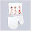 [R6548] - Kitchen Glove 'Bathers' Red White - 28x14 Cm