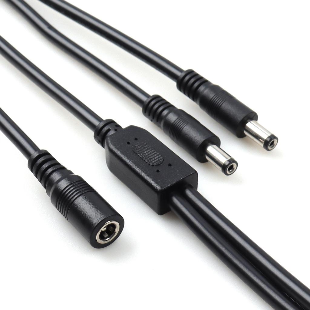 20cm+20cm DC5521 Female to Dual DC5521 Power Cable (Non-tuning Fork Type)