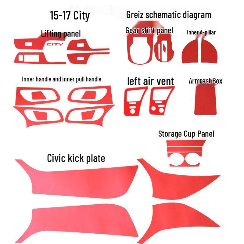 15-18 New City Greiz Center Console Carbon Fiber Gear Decoration Sticker