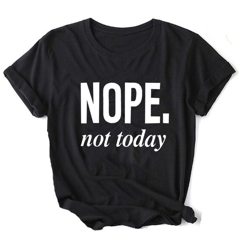 Женская черная футболка с графическим принтом 'Nope Not Today' в стиле 90-х, для девушек, Харадзюку, черная одежда 90-х, женская графическая