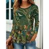 Women's Vintage Floral 3D Print Long Sleeve Tunic Top T-Shirts Women's Fashion Oversized T Shirt Female Tees Tops Fall Clothing