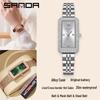 Женские водонепроницаемые прямоугольные кварцевые часы Sanda Retro с инкрустацией из стразов