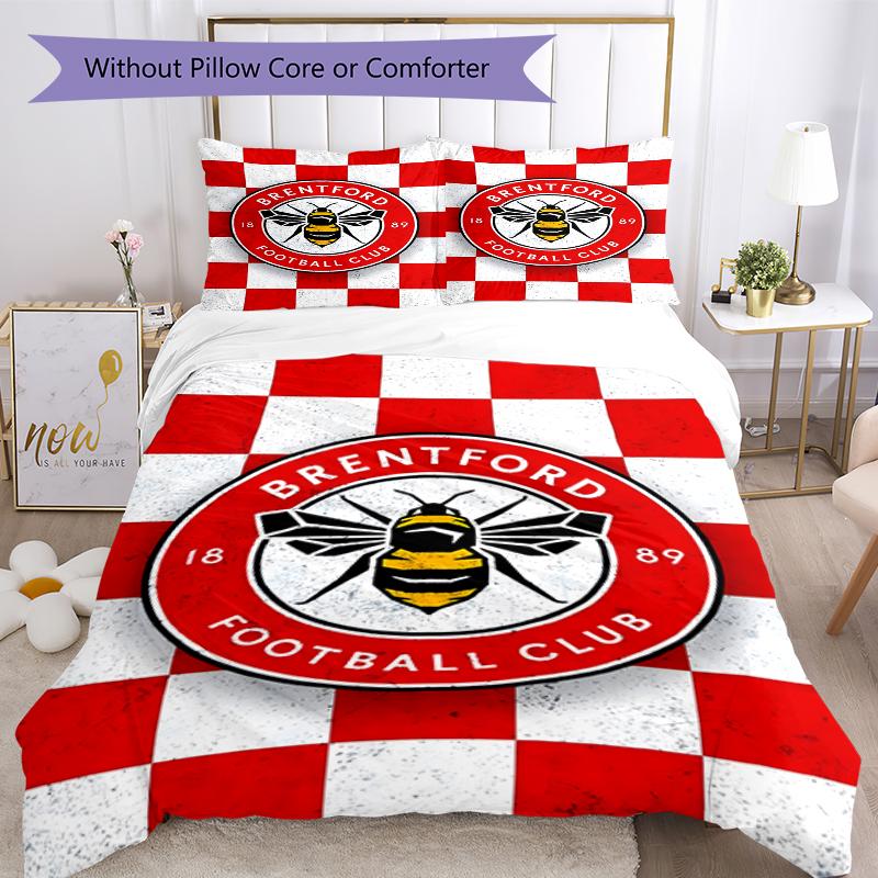 3pcs Football Team (38) Design Cover Set - HD Printed Bedding with 1 Cover and 2 Pillowcases - Perfect for Home and Dorm Decor