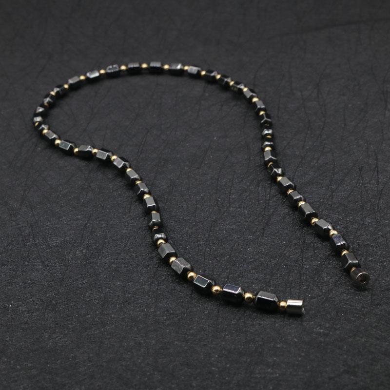 Simple Classic Health Energy Healing Therapy Beaded Magnetic Hematite Necklace for Men and Women Jewelry