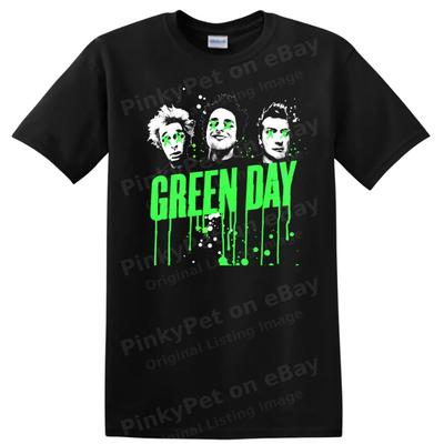 Футболка Green Day Рок-музыка Неоновые Панк-лица Капающий Гранж Футболка Группы