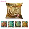 Eid Mubarak Ramadan Decoration Islamic Moon Moslem Muslim Art Home Decorative Sofa Throw Pillow Case Cotton Linen Cushion Cover