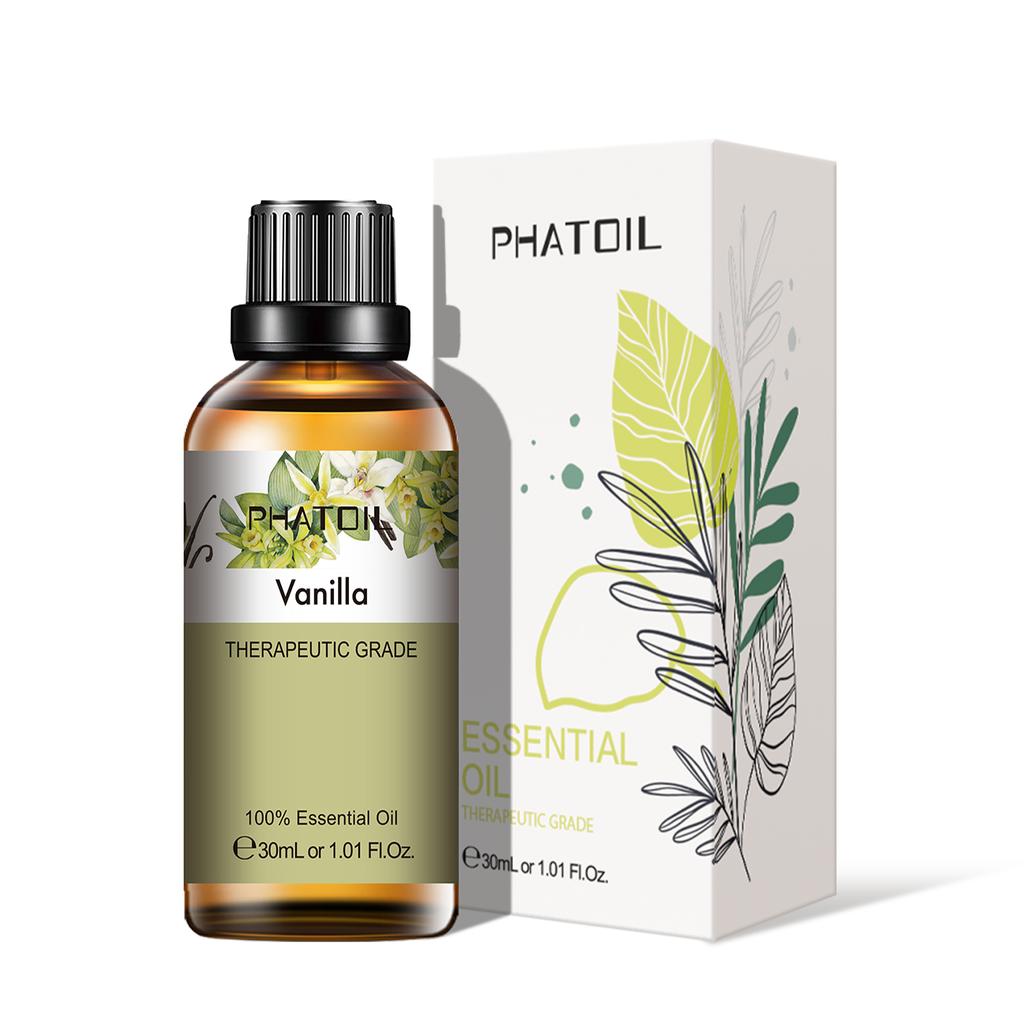 PHATOIL 30/60ML Vanilla Fragrance Oil for Diffuser Oil Burners Air Freshener Spa Body Care Therapeutic-Grade Aromatherapy Essential Oil