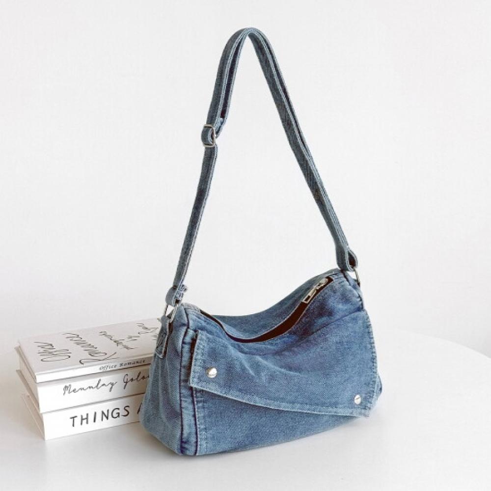 Fromheaven Vintage Washing Denim Casual Crossbody Bag