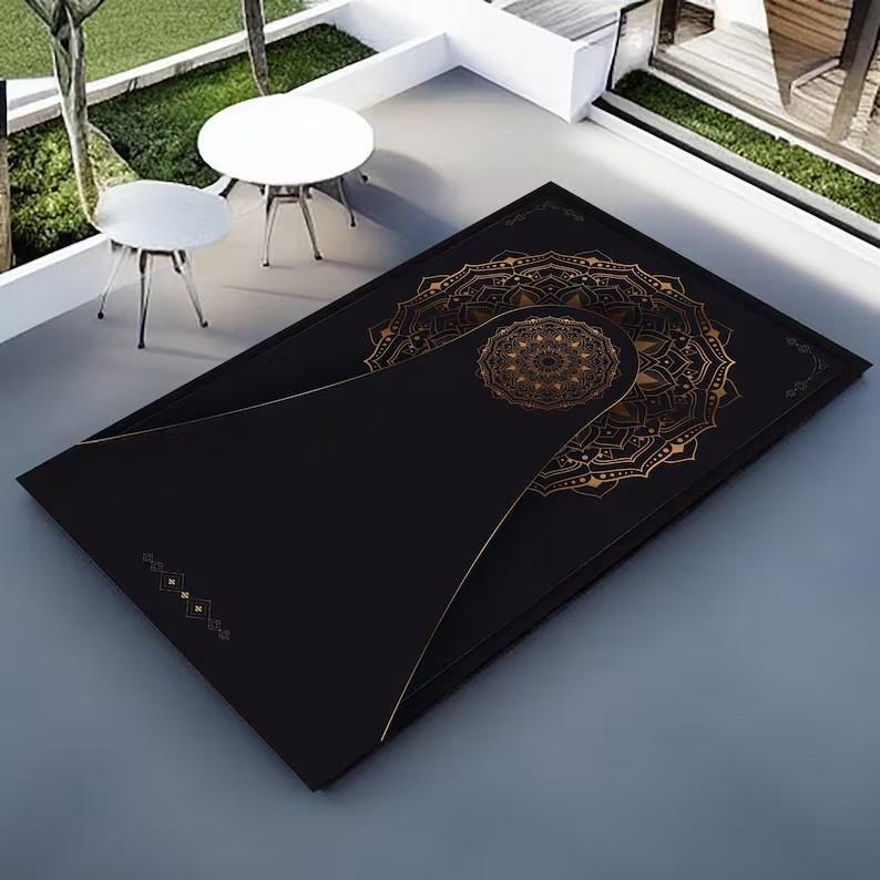 Исламский духовный приют Персонализированные турецкие молитвенные коврики Роскошные мусульманские ковры и напольные коврики Подарки для гостиной и Рамадана