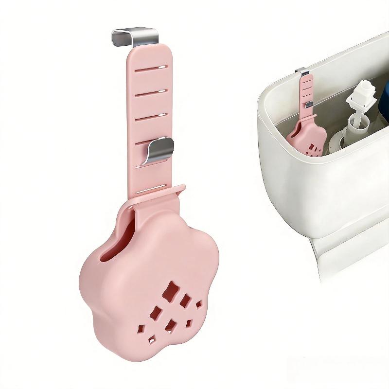 Toilet Tank Cleaning Tablet Holder Sturdy Adjustable Metal Hook Tool Free Install for Daily Bathroom Toilet Use
