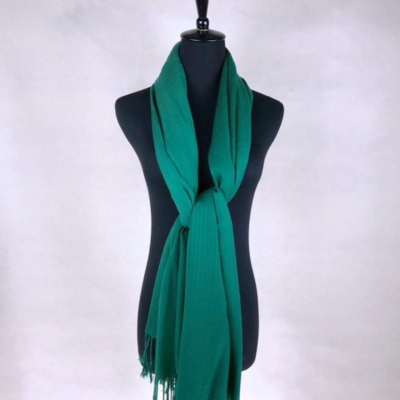 Big Red Club Gift Print OO Embroidery Solid Color Twill Cotton Shawl Scarf Extra Long High Sense