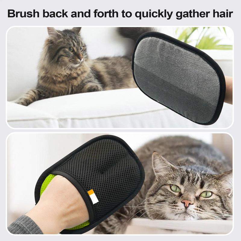 Pet Hair Removal Tool Reusable Static Removal Gloves Double-Sided Grooming Gloves For Pets Removes Pet Furs Hair For Carpets