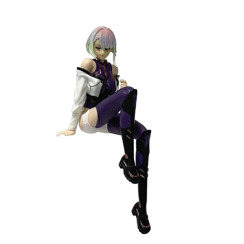 Pvc Cyberpunk: Edgerunners Anime Figurines - Lucy & Rebecca Sitting Poses | Street Samurai Desktop Model Toys, Fan Collection