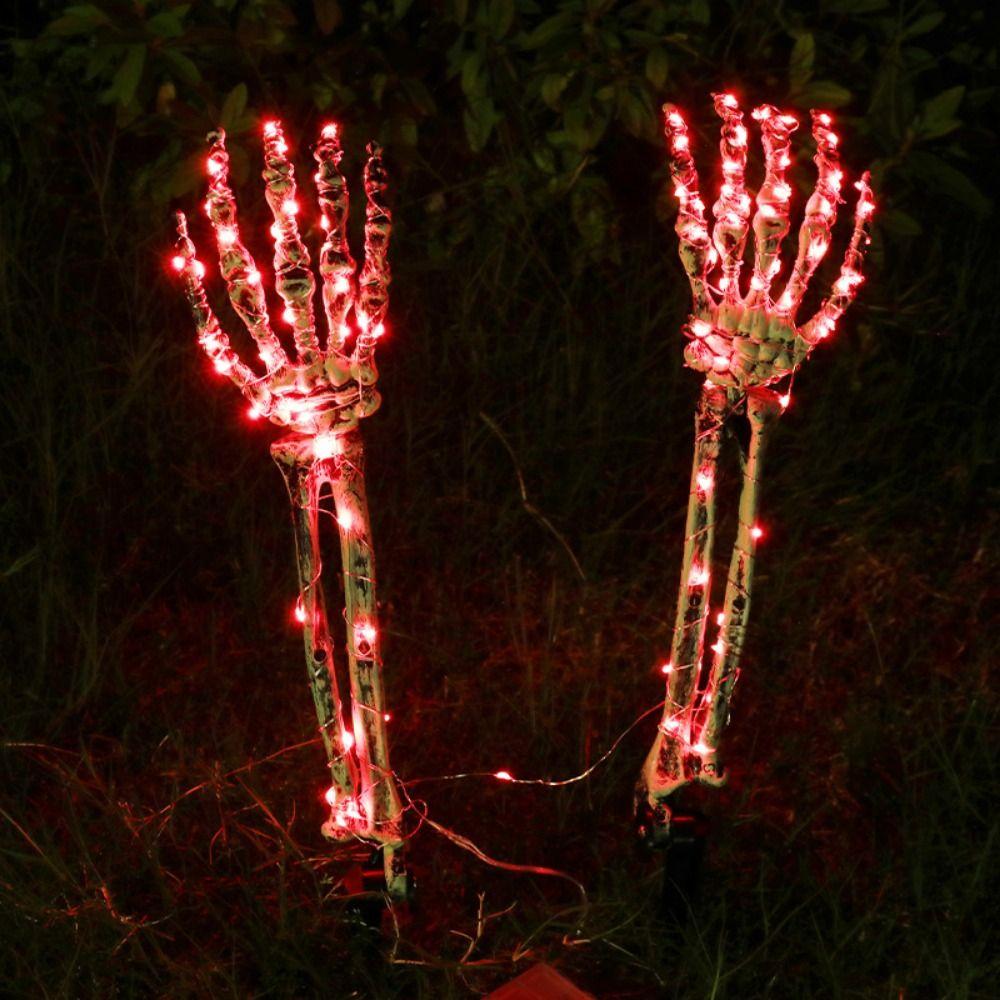 LED Lighted Skeleton Hand Props Exquisite Ghost Skeleton Hand Lamp Halloween Decoration