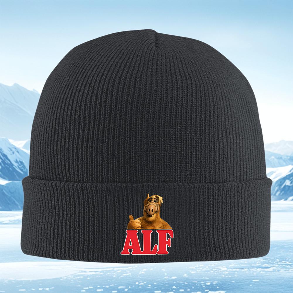 Alien Giving Thumb Up Logo Red Men Women Unisex Knitted Hat Beanie Pullover Cap Winter Thermal Warm Christmas Outdoor Cycling Hi
