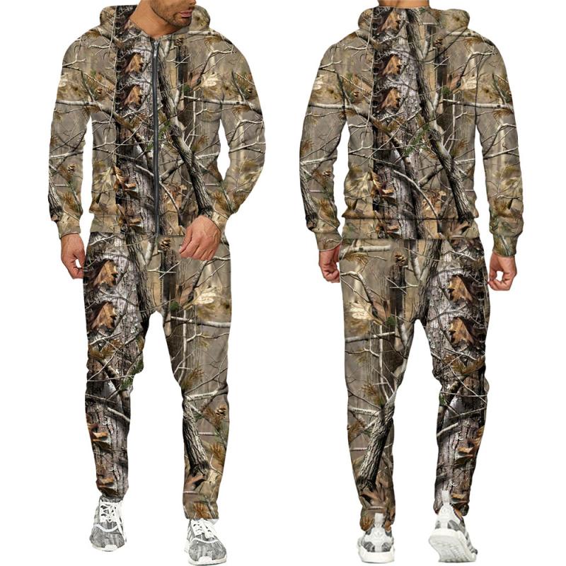 Осенне-зимние камуфляжные спортивные костюмы с кленовыми листьями и 3D-молнией, мужские спортивные костюмы на открытом воздухе, рыбалке, кемпинге, охоте, уличные костюмы унисекс