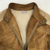 VERSACE CLASSIC Suede Leather Knit Single Riders Jacket Men M Camel(USED)
