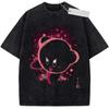 T Shirt Sports T Shirt Short Sleeve T Shirt Black Unisex Pure Cotton Washed Vintage Pokemon Blastoise Blue Water Effects Print