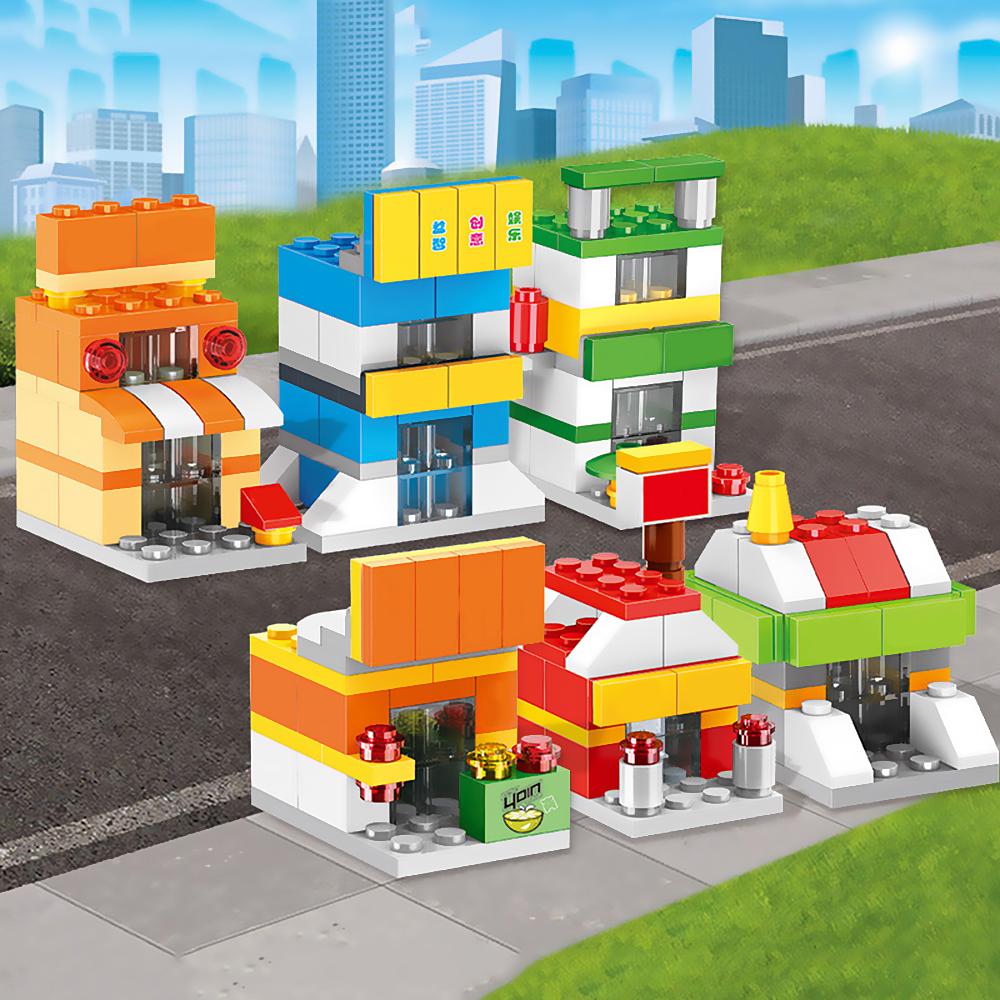 Self-Locking Street View Series/Fire Rescue Team Building Blocks Creative Egg