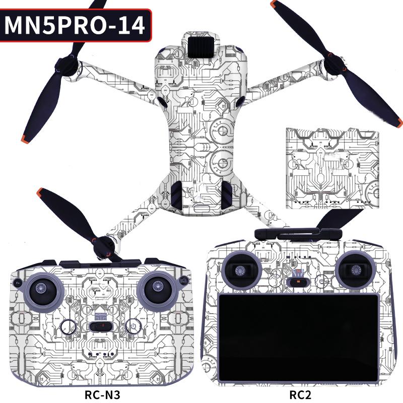 Декоративный набор наклеек для DJI Mini 5 Pro, водонепроницаемая, устойчивая к царапинам оболочка для дрона, контроллера и менеджера батарей