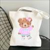 Harajuku Cute Bear Art Shoulder Bags Kawaii Tote Handbag Canvas Girl Environmental Large Capacity Portable Shopping Bag