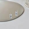 Simple Exquisite Shiny Korean Style Earrings Women Jewelry Square Stud Earrings Zircon Earrings