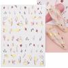 3D Fall Nail Stickers Gold Leaf Cotton Flowers Transfer Decals Nail Adhesive Sliders Manicure 2023 Autumn Decorations TRSTZ-SJ