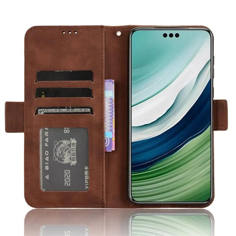Для Huawei Mate 60 кожаный чехол-подставка с несколькими отделениями для карточек и телефоном