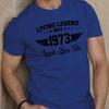 Summer men's casual loose plus size SINCE 1973 pattern printed sports comfortable round neck short sleeved T-shirt