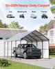 12' x 20' Metal Carport Heavy Duty Outdoor Car Shelter Garage for Boats