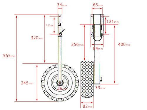 Toolsisland 54003 Boat Stainless Simple Japanese Instruction Manual Included Dolly, Flip-Up Type, Black, No-Puncture Tires, Steel,