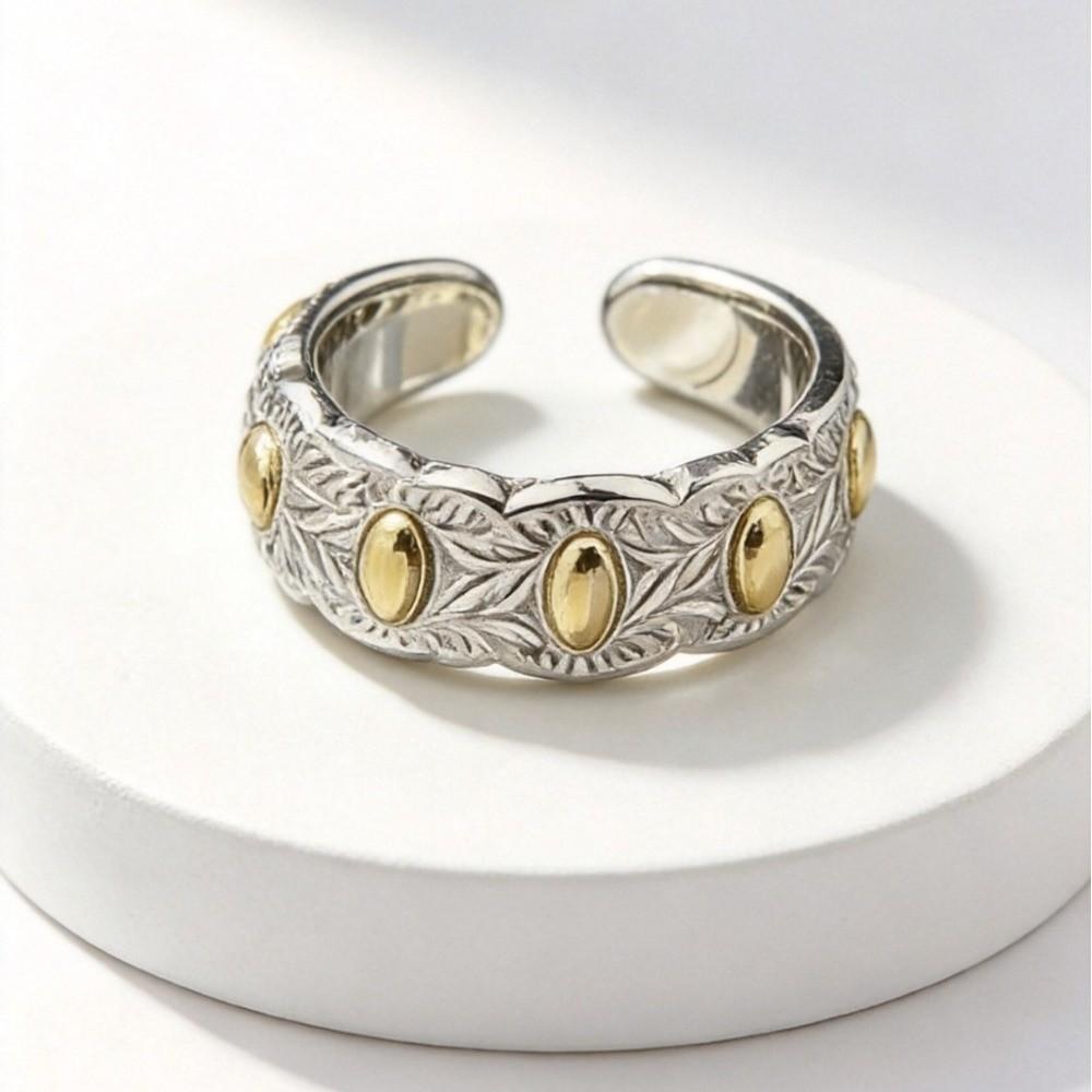 Vintage Seven Grain Ring Non-fading Couple's Ring Fashion Open Ring for Women