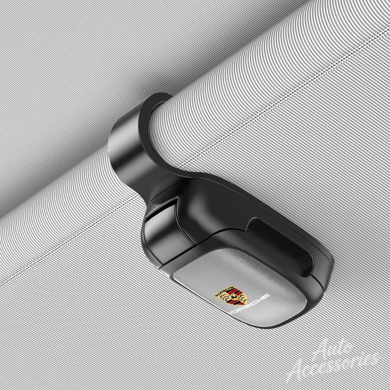 hbcr1 Car Glasses Clip Sun Visor Sunglasses Holder For Porsche Macan Panamera Cayenne Boxster Cayman 911 918 Pajun Car Eyeglasses Clip