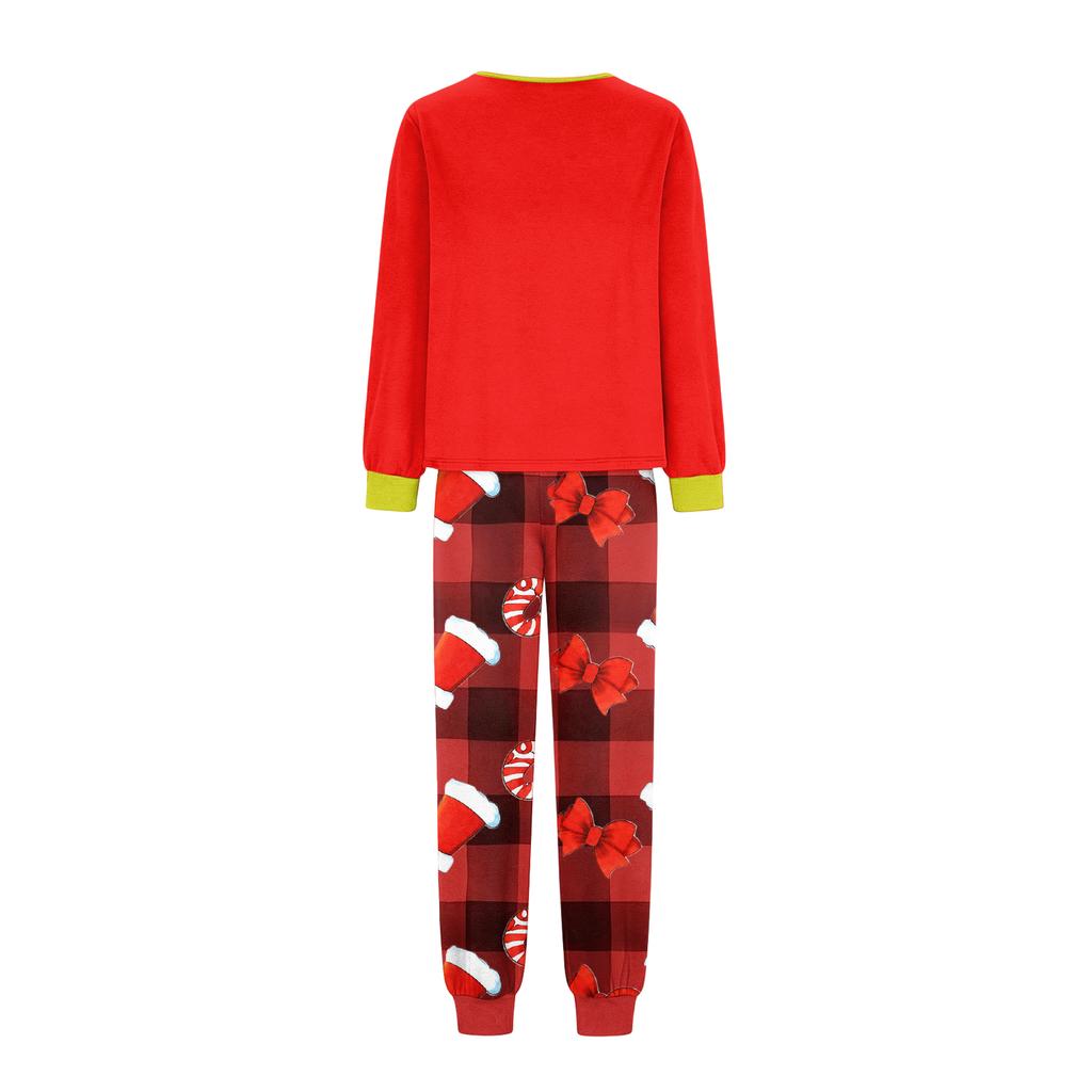 Matching Family Christmas Pajamas Set Long Sleeve Neck Top and Pants for Parents Kids Holiday Wear