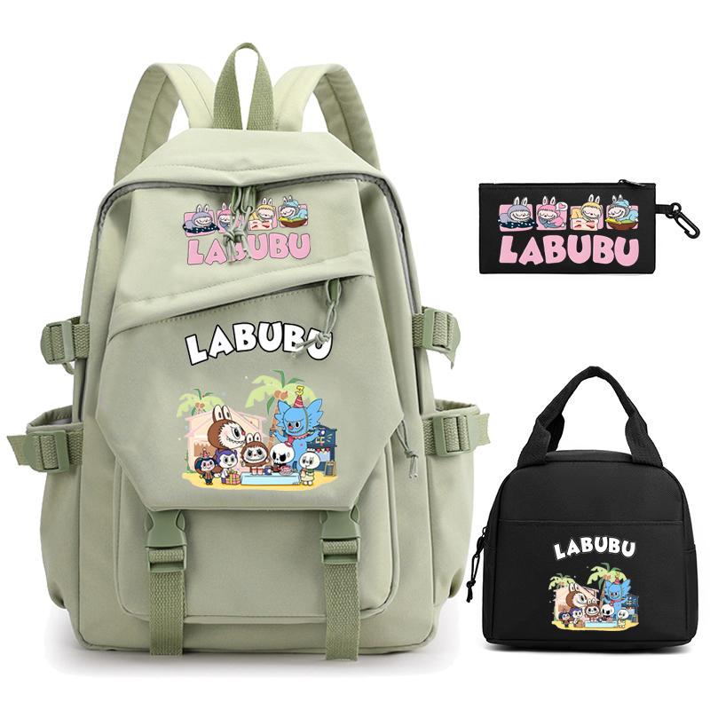 3 шт./компл. Милый рюкзак с принтом, пенал, сумка для ланча, школьный рюкзак для подростков, студентов, девочек, мальчиков, женская дорожная сумка для ноутбука, Мочила