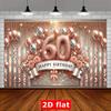 2D Flat Items Designed for the Celebration of 60th Birthday Made of Polyester Party Banner for Family and Garden.