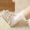5 Pairs of Cozy Heart-Embroidered Socks - Soft, Fluffy, Mid-Calf Length, Women Autumn Winter Socks | Heart Embroidery Socks | Texture Socks
