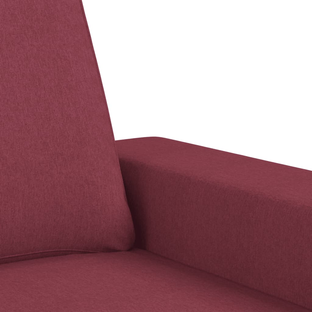 Vidaxl Sofa 2-Osobowa, Winna Czerwień, 140 Cm, Tapicerowana Tkaniną