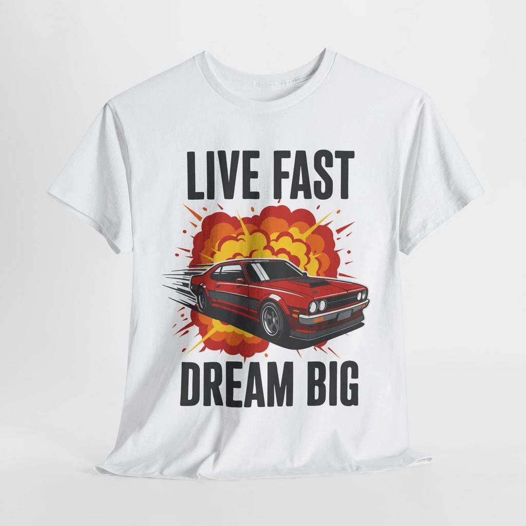 Drive Fast, Dream Big: Bold Car Illustration T-Shirt for the Fearless Spirit